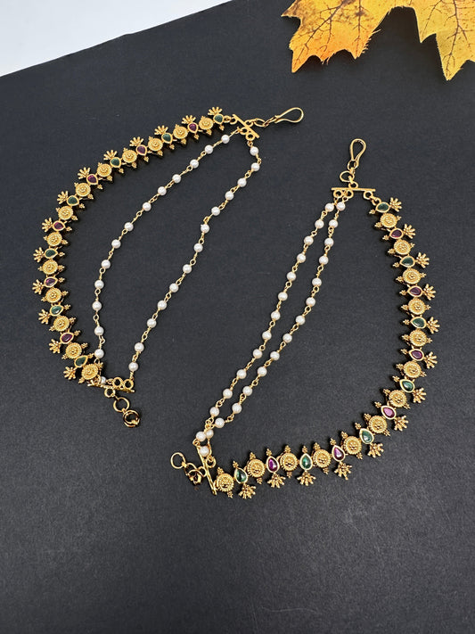 Matte Multi stone EarChain