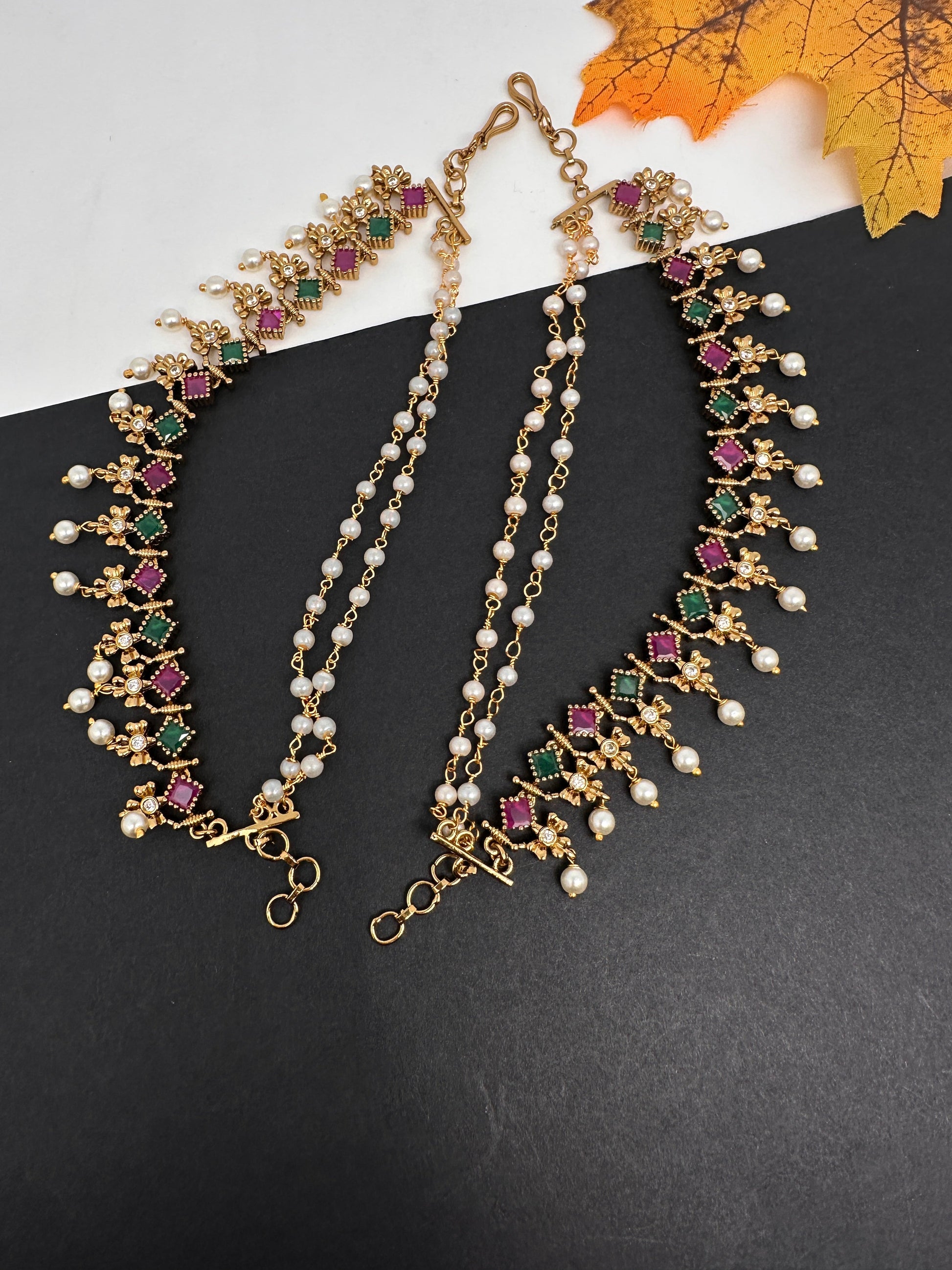 Multi Stone Matte Peacock EarChain