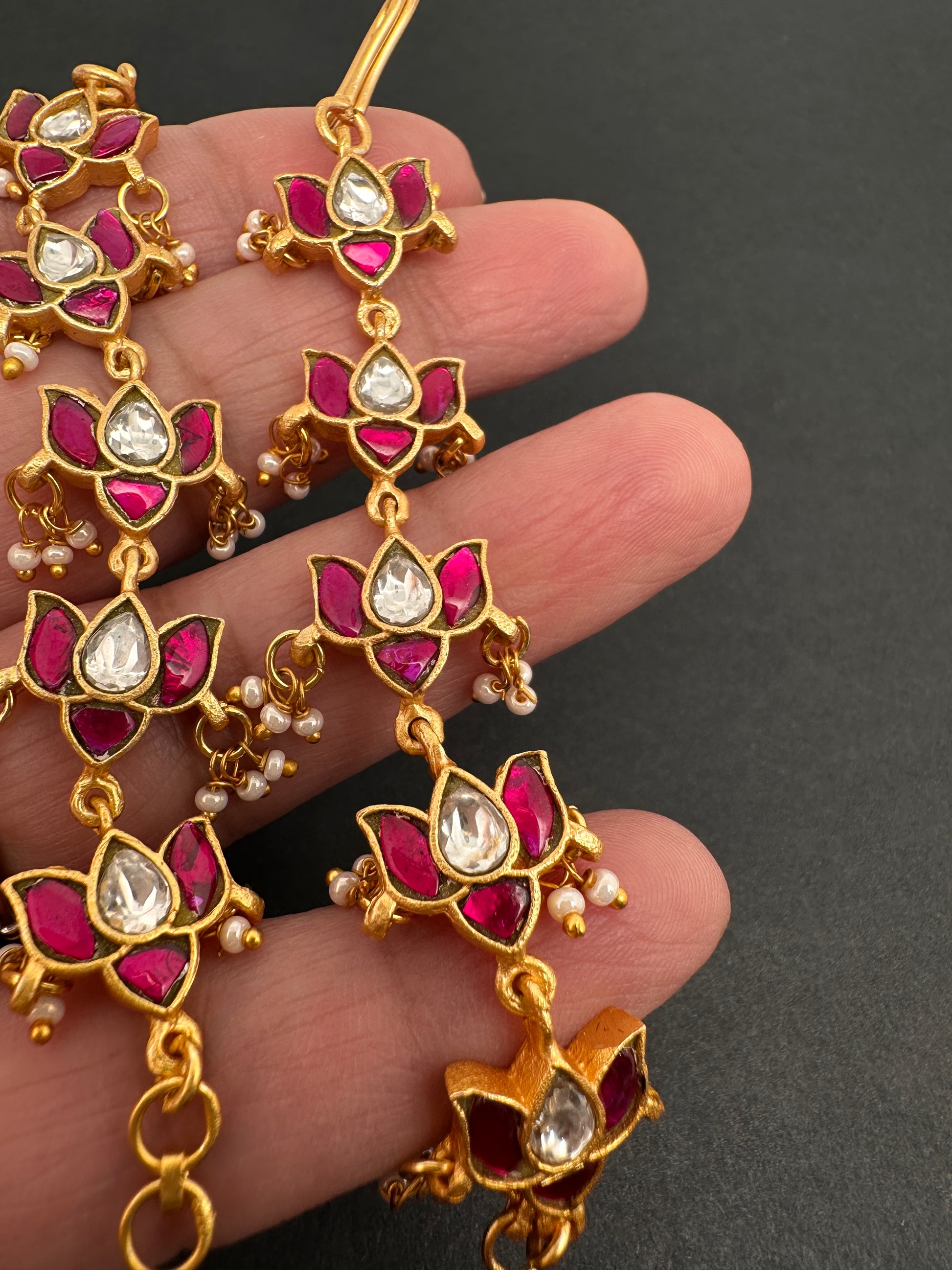 Jadau Kundan Matilu Earchain - 