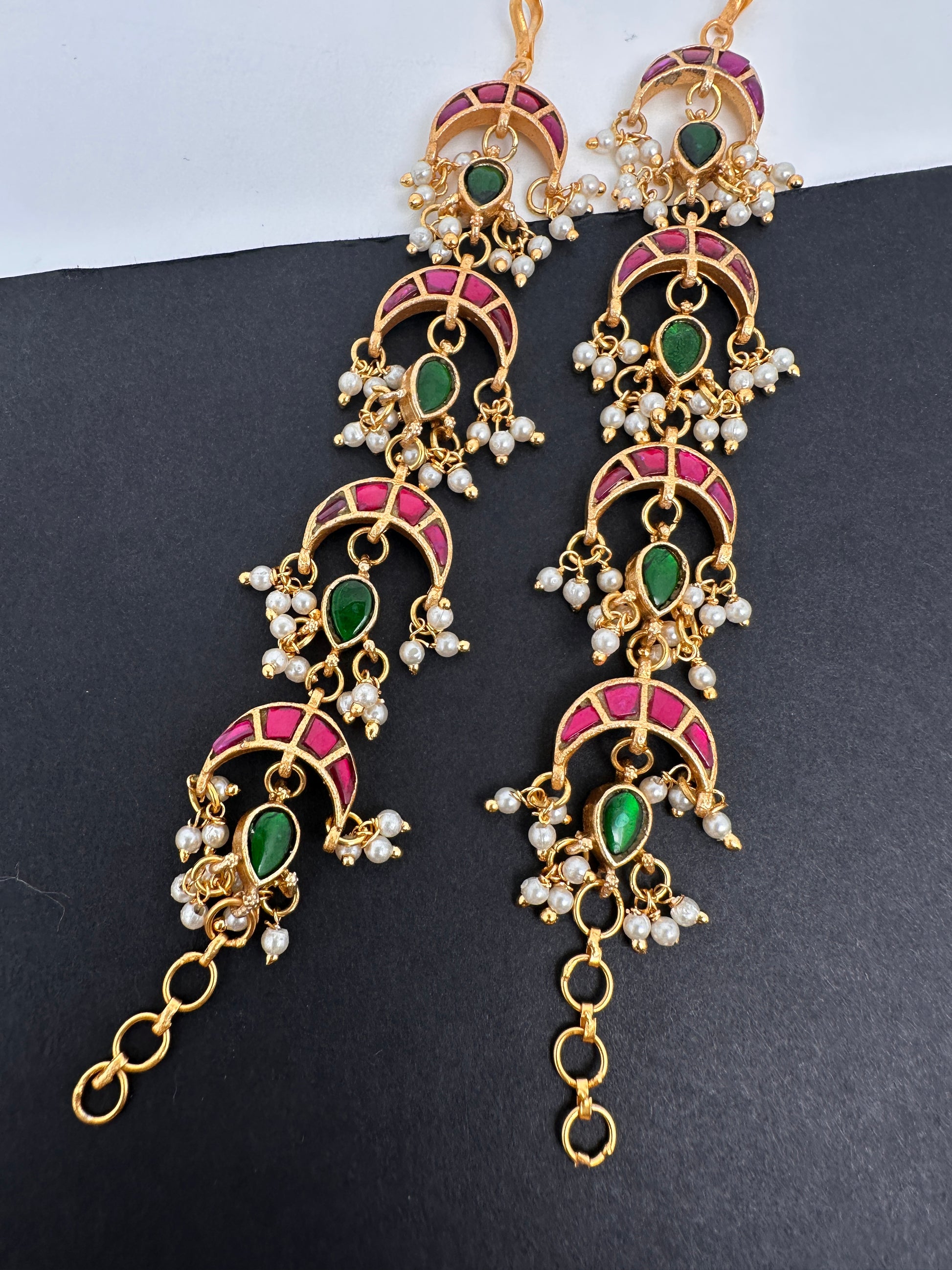 Jadau Kundan Matilu Earchain - 