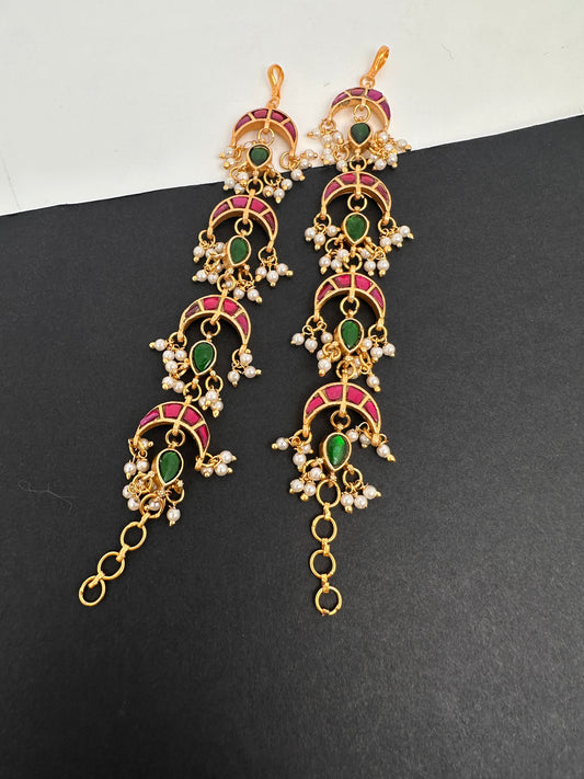 Jadau Kundan Matilu Earchain - 