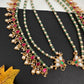 Jadau Kundan Green Beads Pearls Matilu Earchain Champasawaralu - 