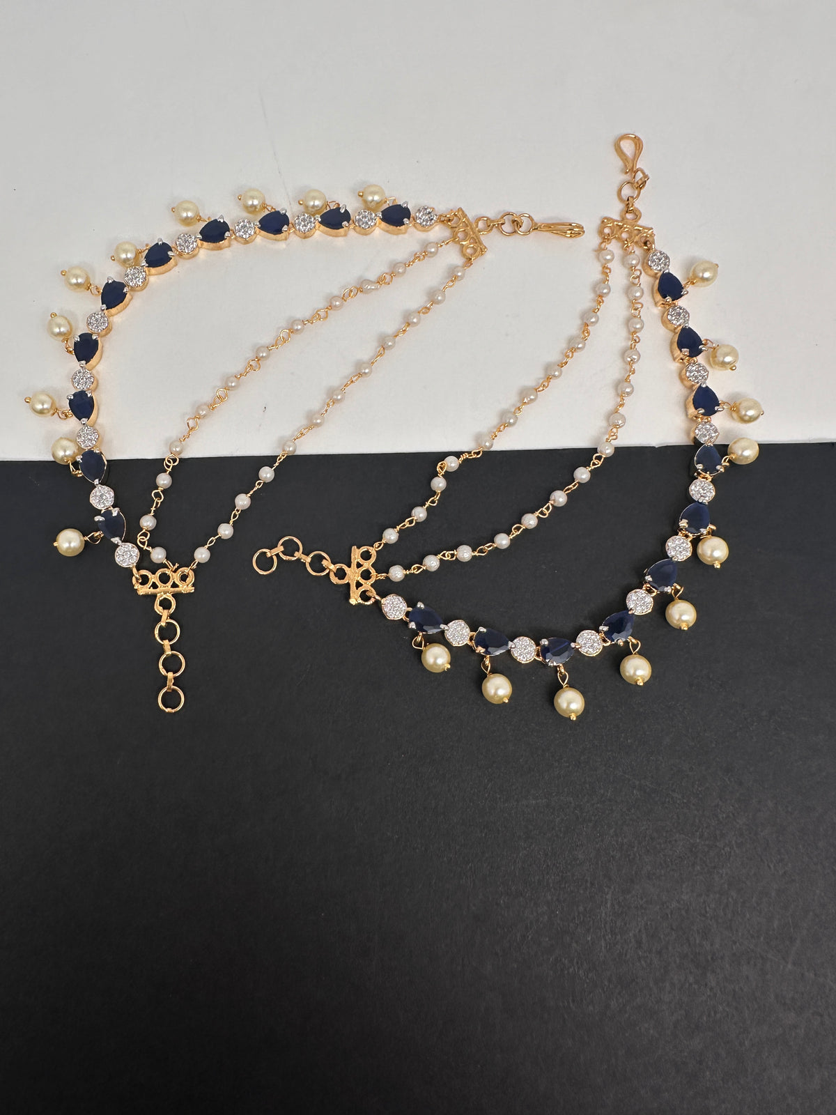 AD Color Stone Ear Chain - EC000150