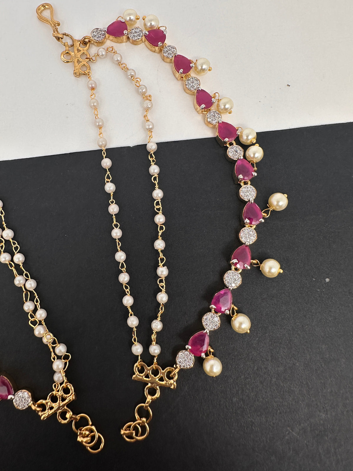 AD Color Stone Ear Chain - EC000150