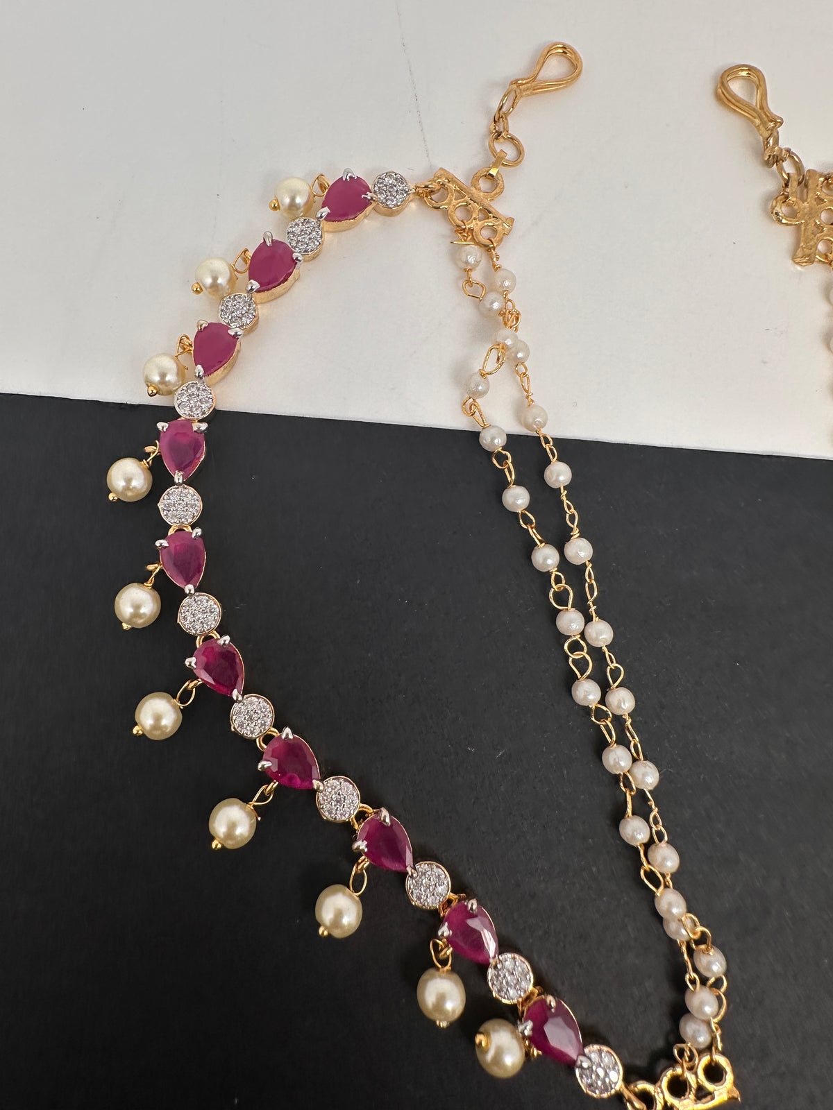 AD Color Stone Ear Chain - EC000150