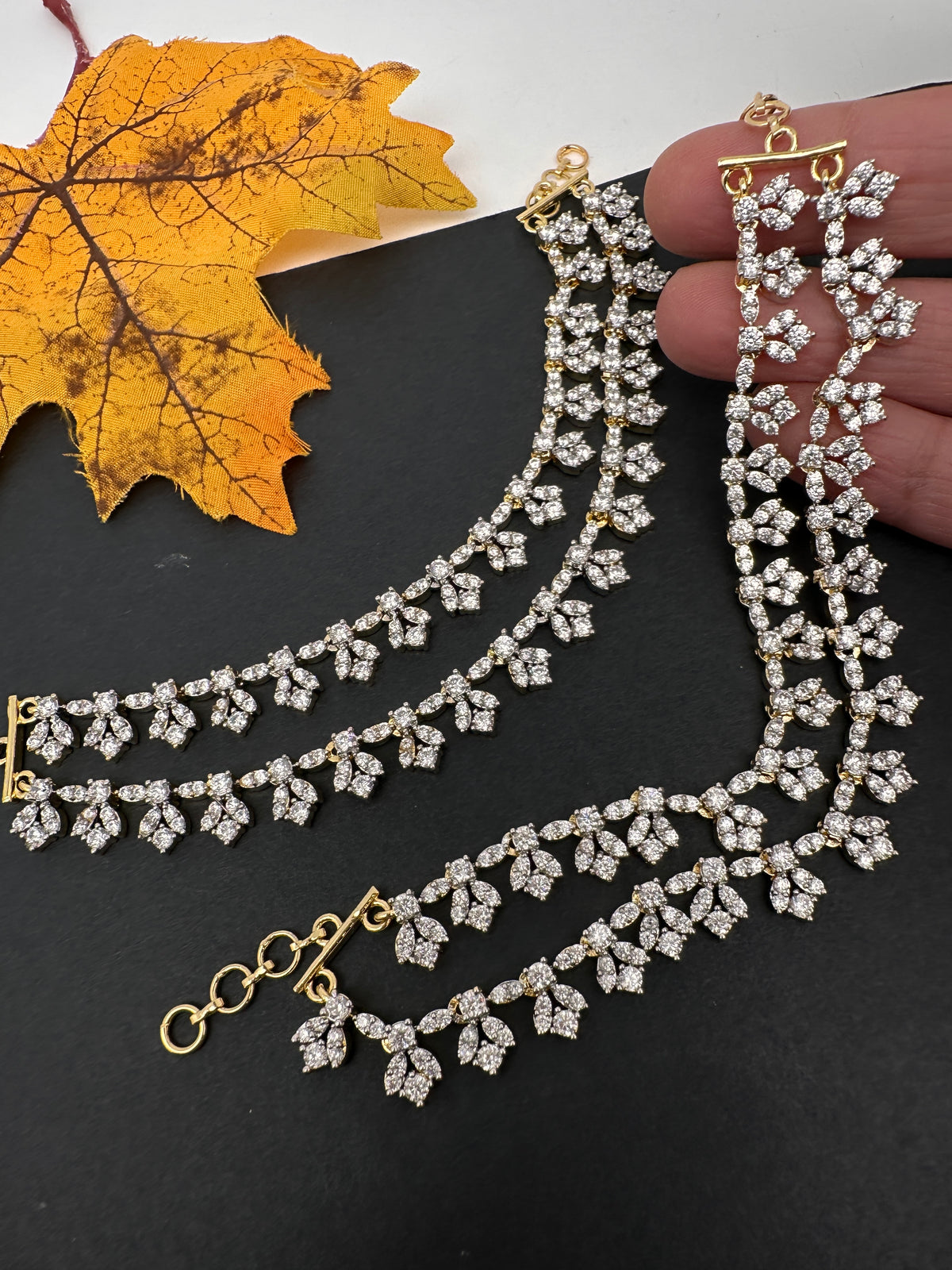 AD Double Layer Champaswaralu Ear Chain - EC000163