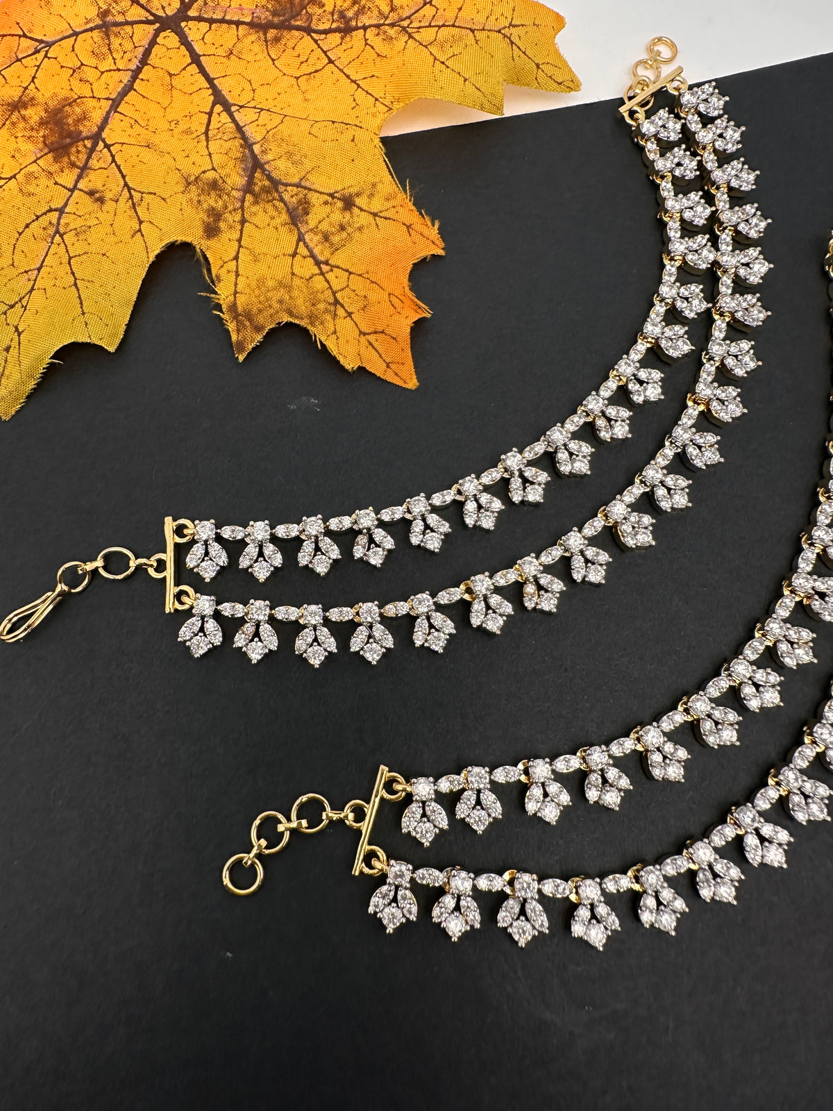 AD Double Layer Champaswaralu Ear Chain - EC000163