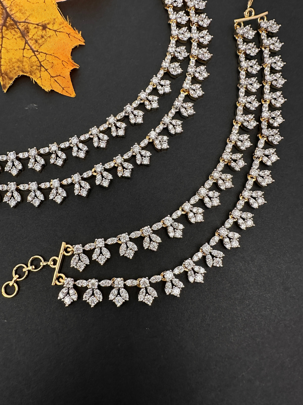 AD Double Layer Champaswaralu Ear Chain - EC000163