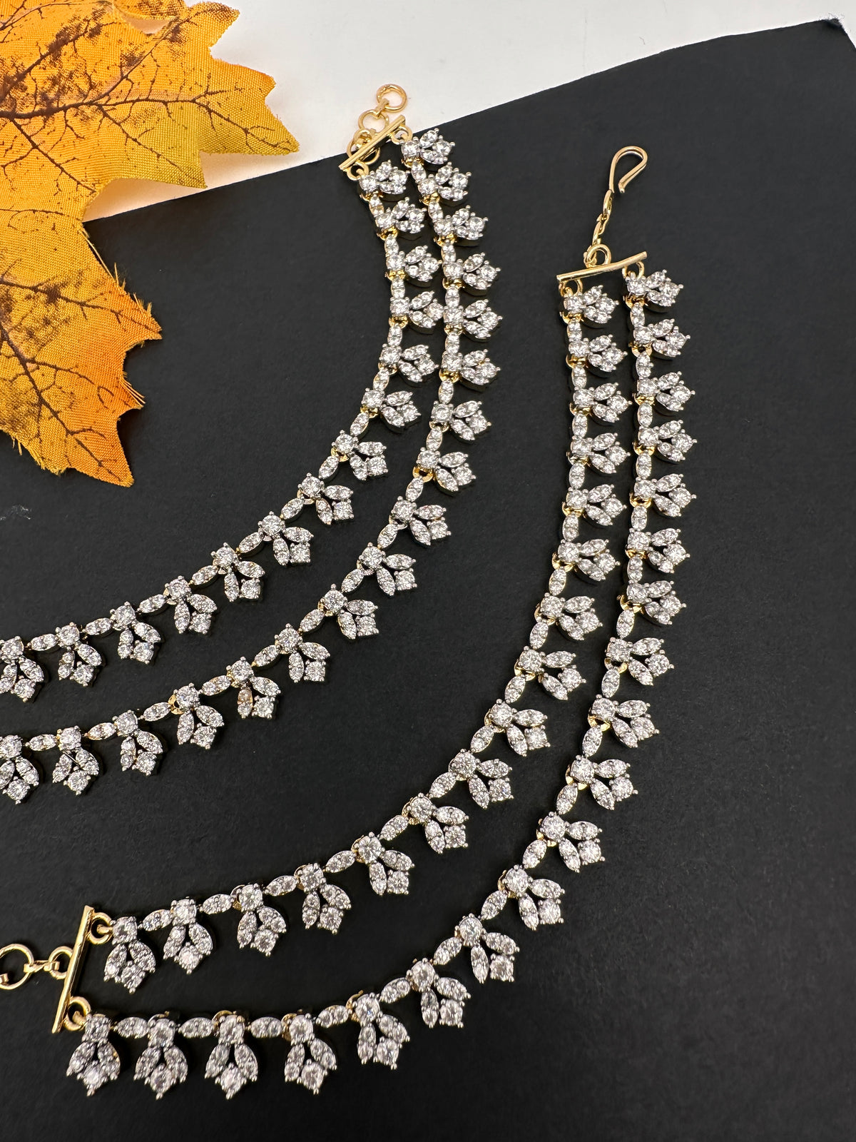 AD Double Layer Champaswaralu Ear Chain - EC000163