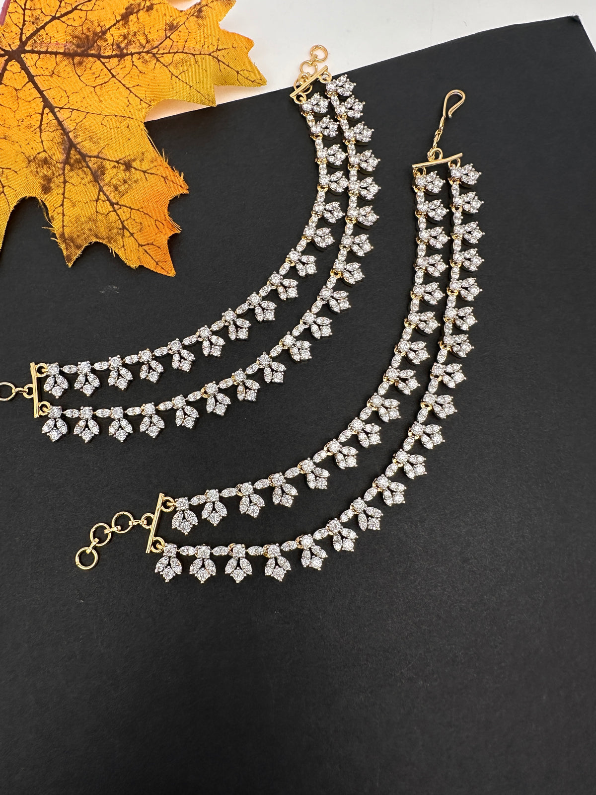 AD Double Layer Champaswaralu Ear Chain - EC000163