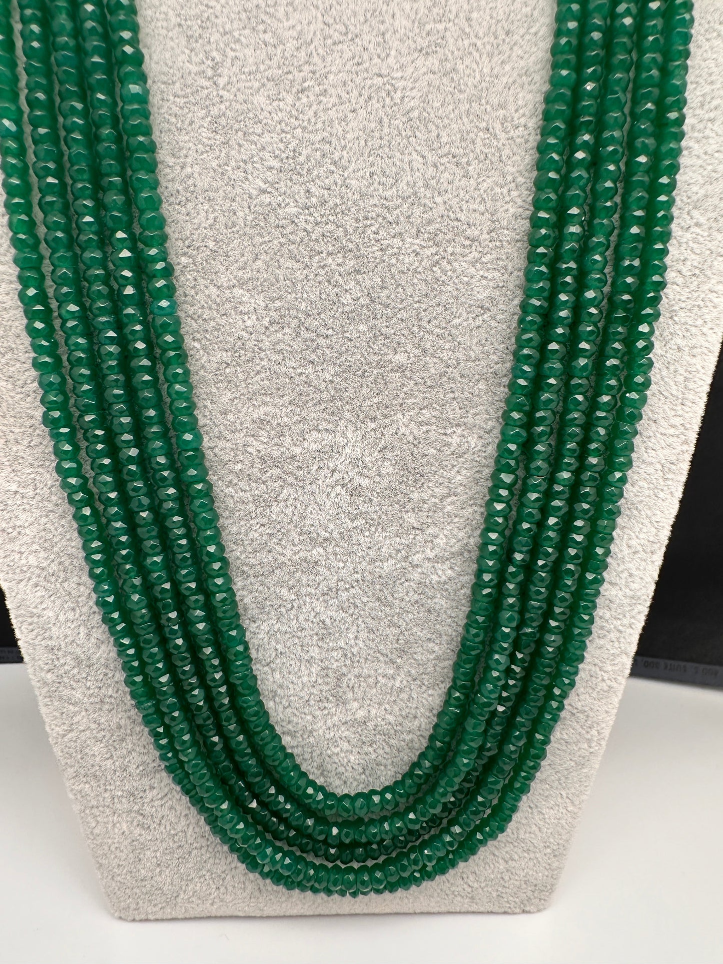 Green Emerald Real Beads Mala Necklace