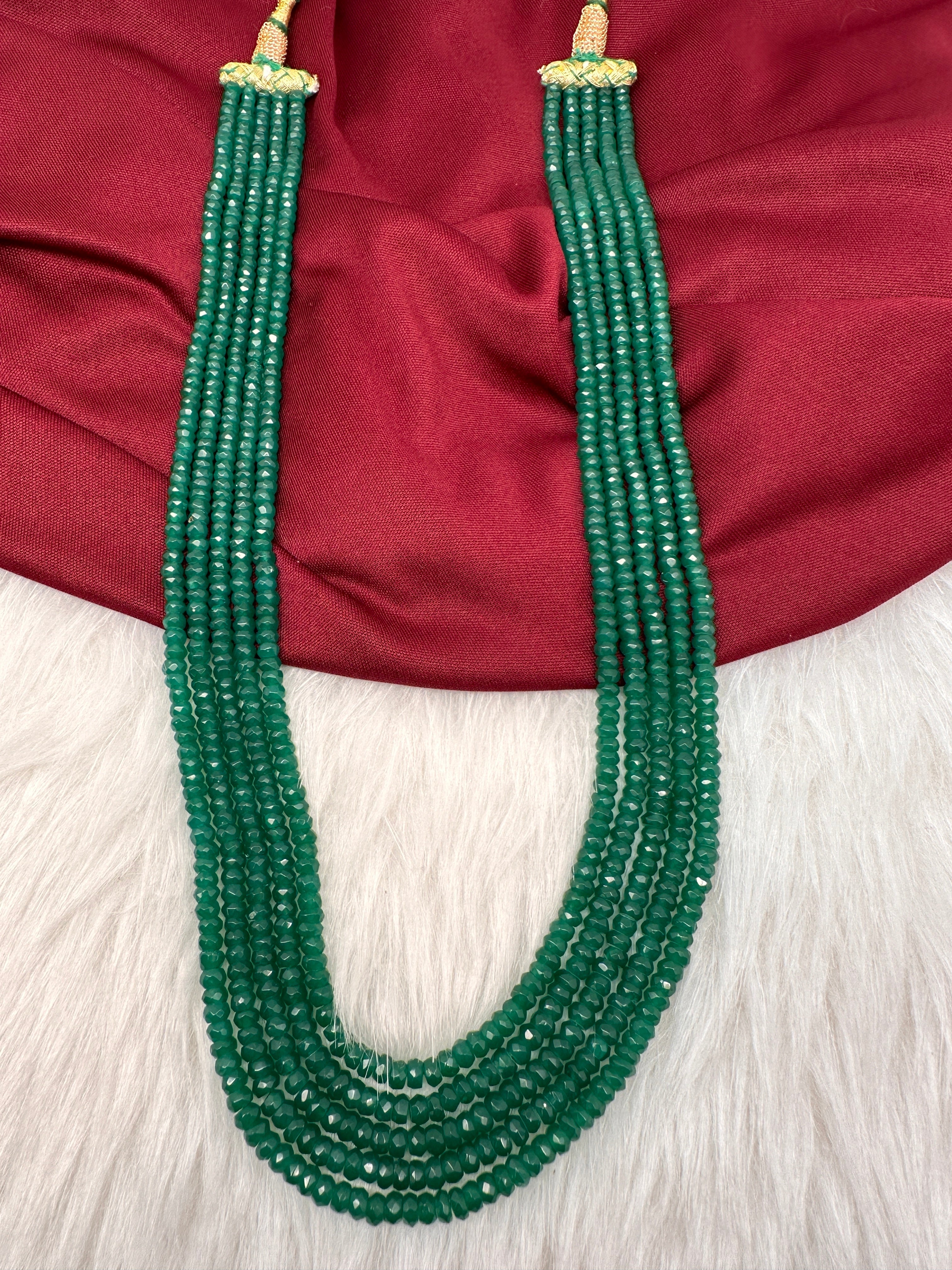 Green Emerald Real Beads Mala Necklace Sheetal s FabFashion