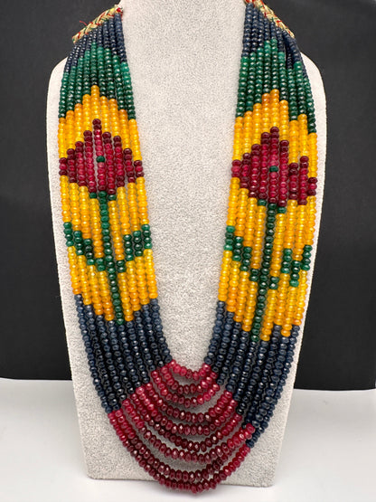 Multi layer Onyx Beads Necklace - Lightgreen