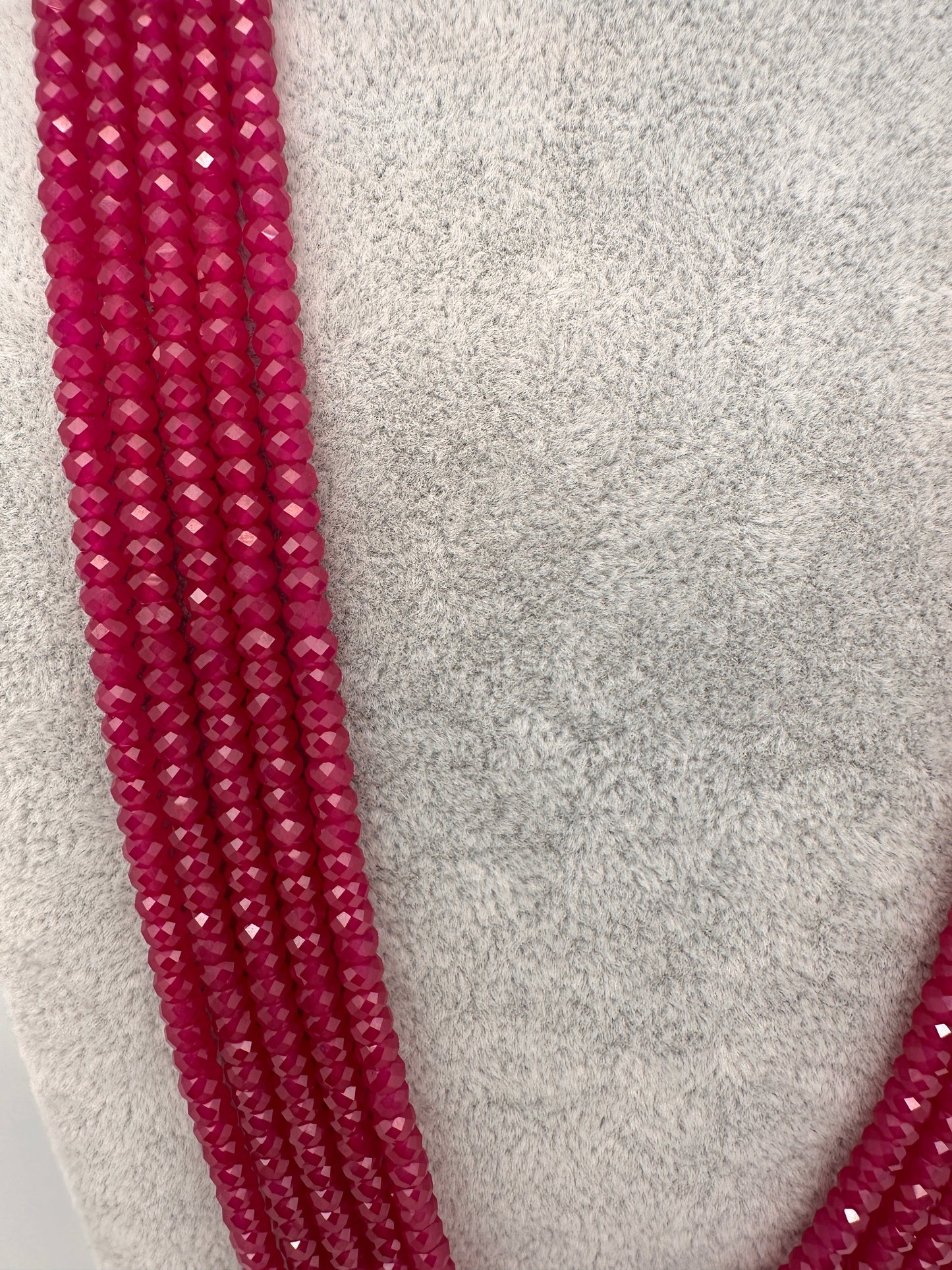 Ruby Pink Real Beads Mala Necklace