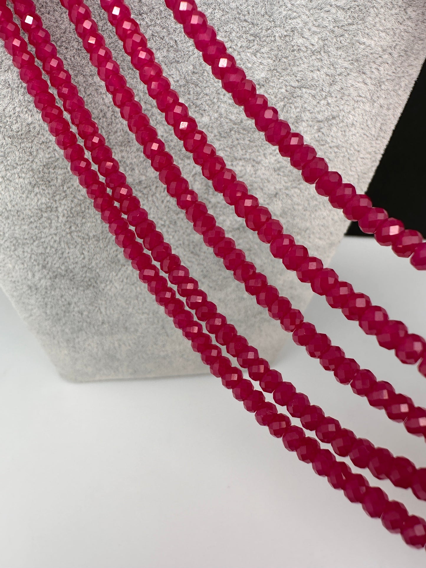 Ruby Pink Real Beads Mala Necklace