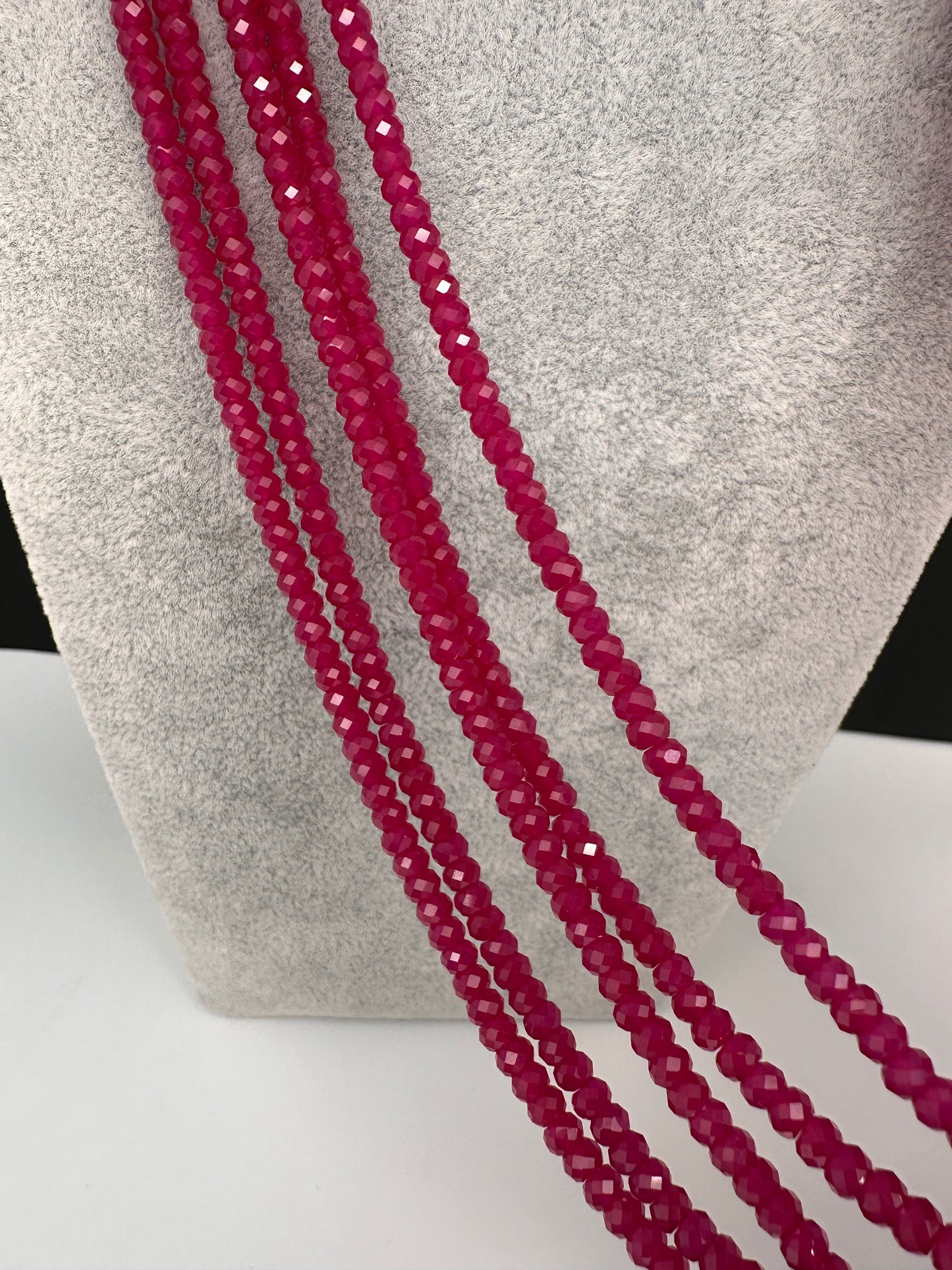 Ruby Pink Real Beads Mala Necklace