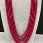 Ruby Pink Real Beads Mala Necklace
