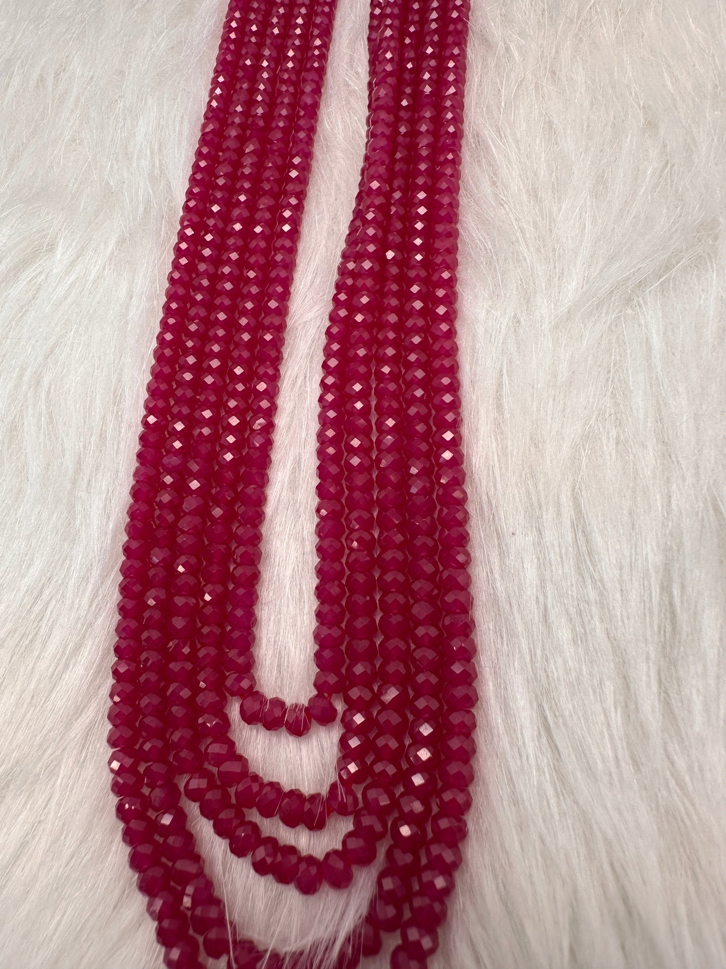 Ruby Pink Real Beads Mala Necklace