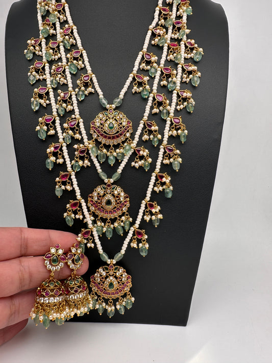 Multi layer Kemp Pearls Teen Lada Necklace