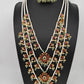 Peacock Multi layer Kemp Pearls Teen Lada Necklace