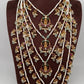 Multi layer Kemp Goddess Lakshmirls Panch Lada Necklace