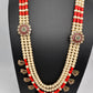 Multi layer Coral Pearl Teen Lada Necklace