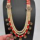 Multi layer Coral Pearl Teen Lada Necklace