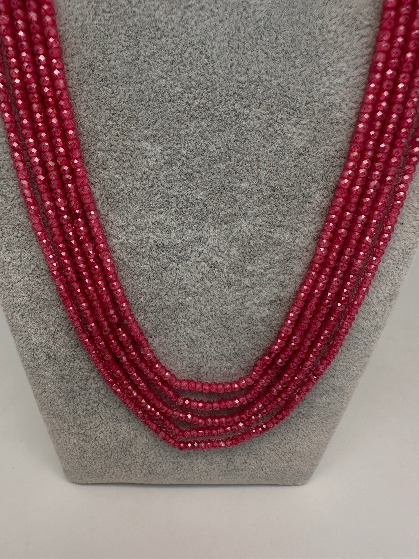 Pink Real Beads Mala Necklace