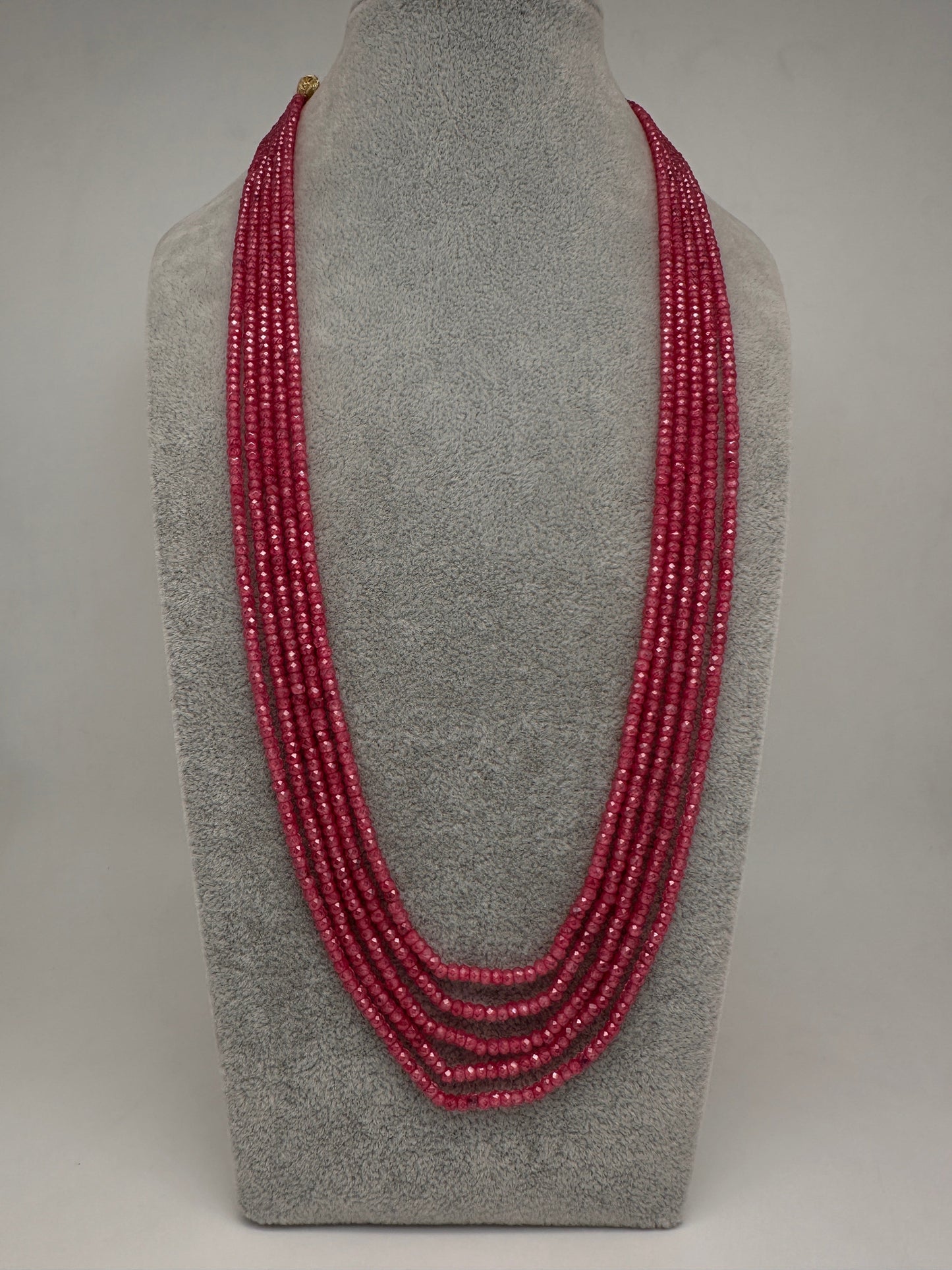 Pink Real Beads Mala Necklace