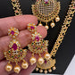 CZ Multi Stone Long Short Combo Necklace Set