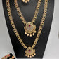CZ Multi Stone Long Short Combo Necklace Set