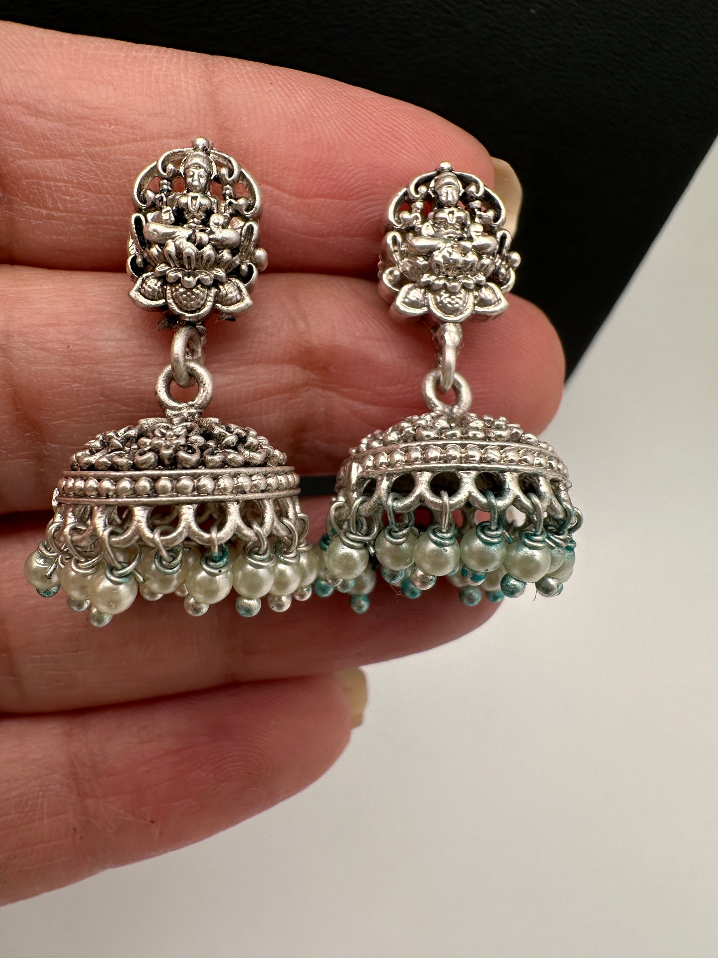 Goddess Lakshmi kassu Silver Replica Short Necklace