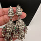 Goddess Lakshmi Peacock Silver Replica Short Necklace - Silver
