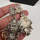 Goddess Lakshmi Peacock Silver Replica Short Necklace - Silver