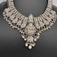 Goddess Lakshmi Peacock Silver Replica Short Necklace - Silver