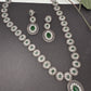 Oxidized Green AD Long Necklace