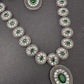 Oxidized Green AD Long Necklace
