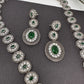 Oxidized Green AD Long Necklace