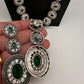 Oxidized Green AD Long Necklace