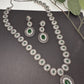 Oxidized Green AD Long Necklace
