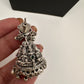 Goddess lakshmi Elephant Potta Stones Oxidized German Silver Necklace