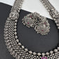 Goddess Lakshmi Long Haar Oxidized German Silver Necklace