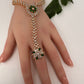 AD Color Stone Haath Phool - Green