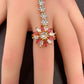 AD Color Stone Haath Phool Panja - Red