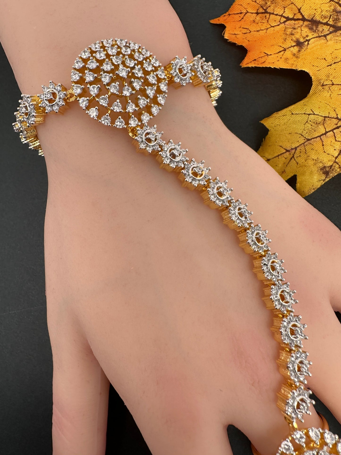 AD Clear Stone Haath Phool Panja