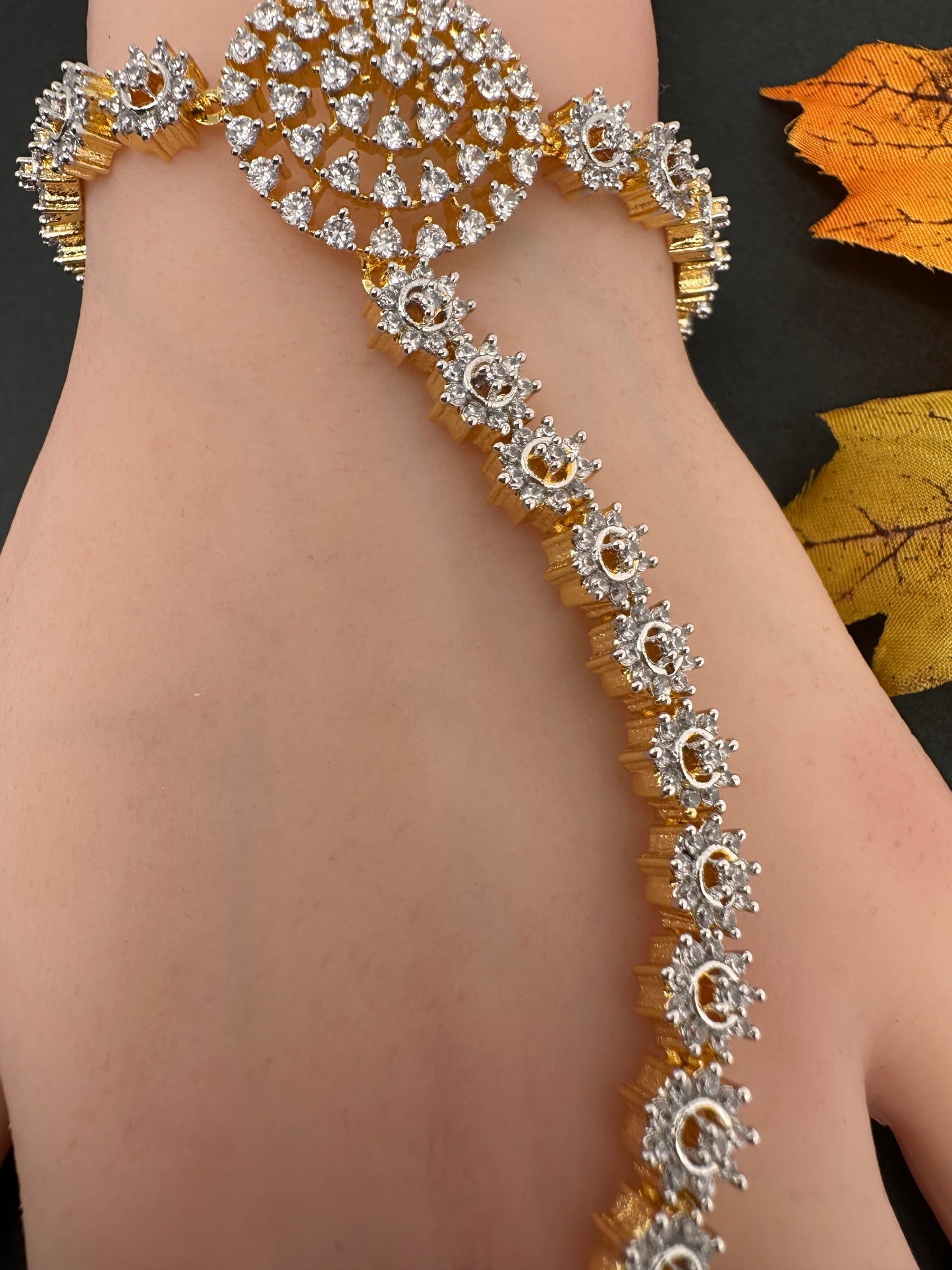 AD Clear Stone Haath Phool Panja