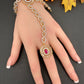 AD Color Stone Haath Phool Panja - Red
