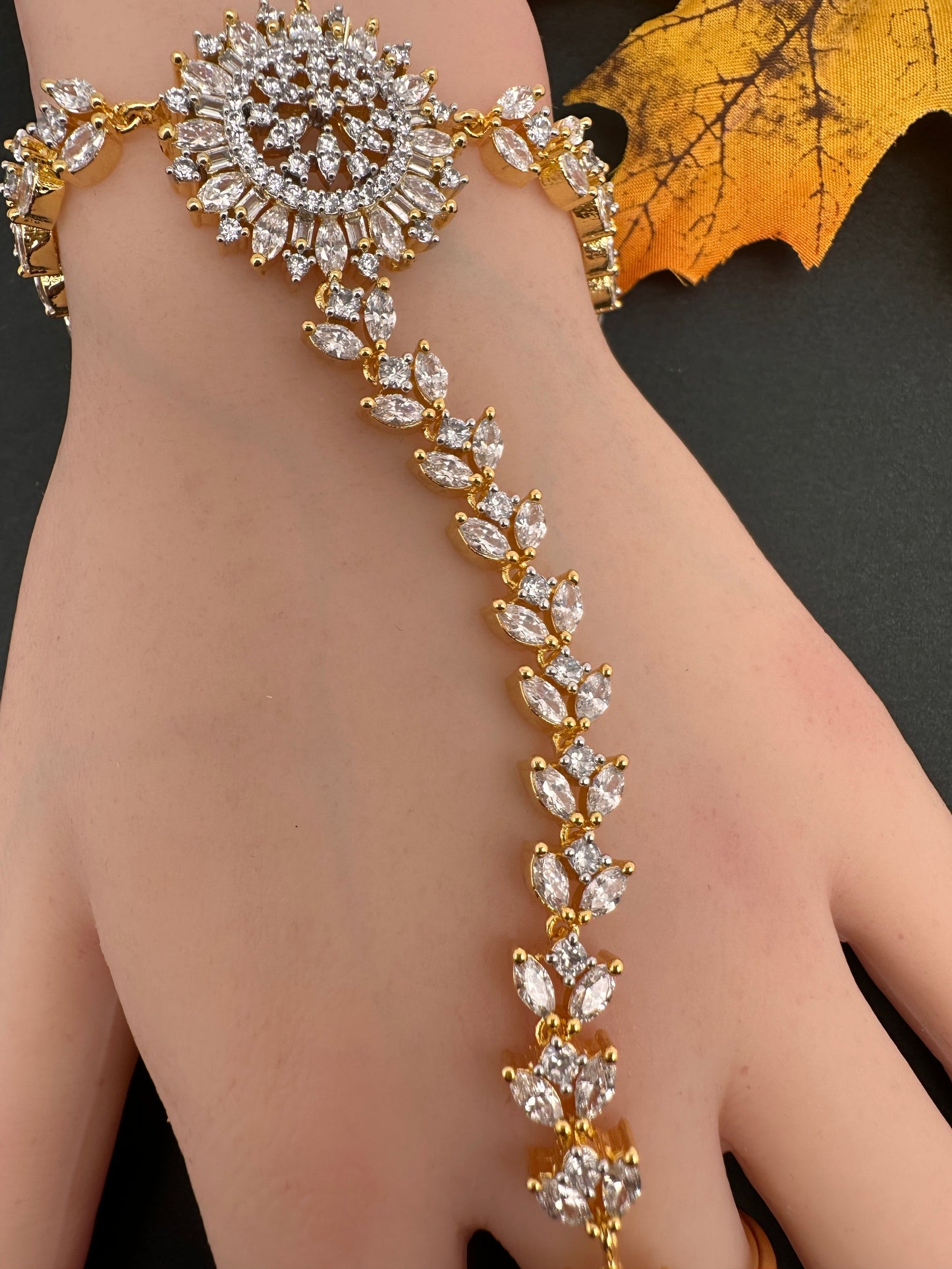 AD Clear Stone Haath Phool Panja