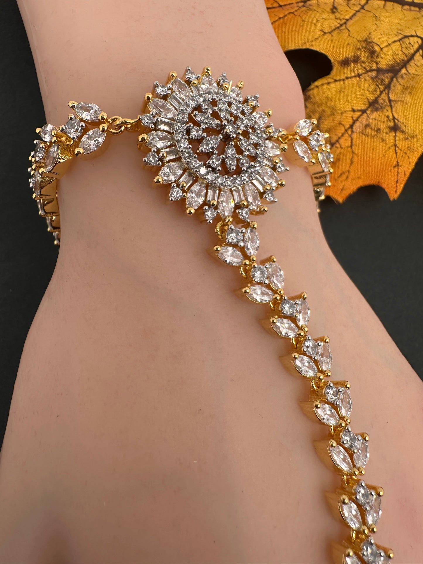 AD Clear Stone Haath Phool Panja