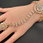 AD Color Stone Haath Phool Panja - Clear